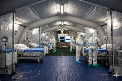 Надувная палатка для карантина и лечения коронавируса COVID-19